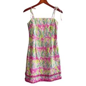 Vintage Lilly Pulitzer tie-strap dress in print Millionaire’s Row